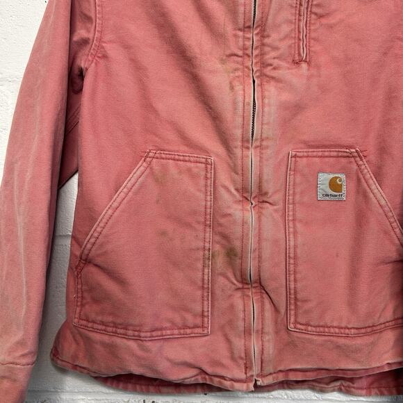 Vintage Carhartt Sherpa-Lined Ridge Jacket “Sherbet Pink” - Picture 3 of 15
